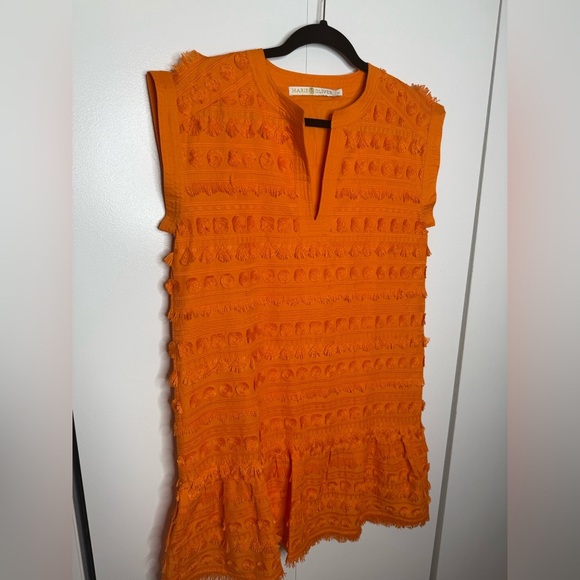 Marie Oliver Herra Fringe Embroidered Mini Dress Orange - XS - Picture 3 of 10